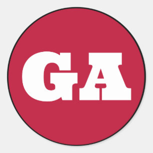 Athen (GA) - Rot x Weiß x Schwarz Runder Aufkleber