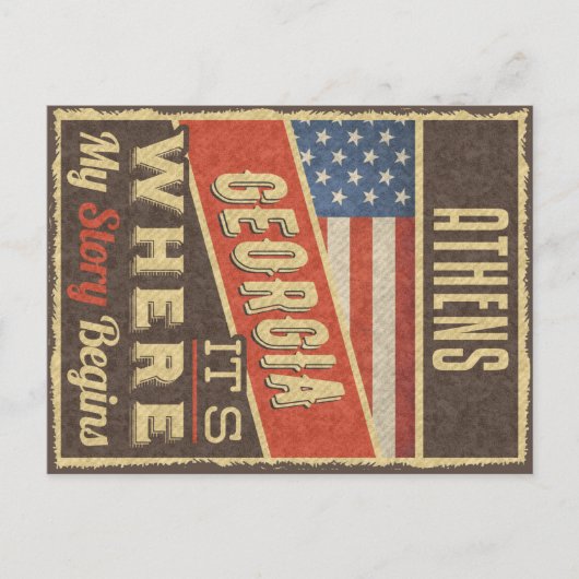 Athen Georgien Postkarte (Vorderseite)