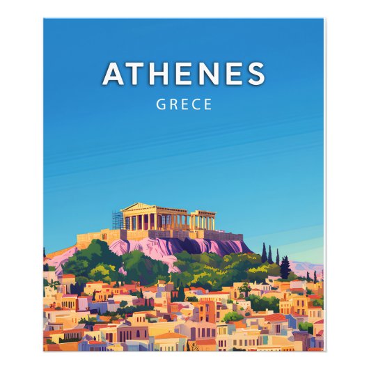 Athen, Grece, Retro-Chic-Poster Fotodruck (Vorne)