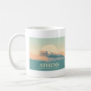 Athen Griechenland Akropolis Pastel Travel Kaffeetasse