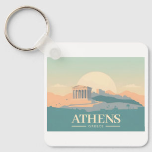 Athen Griechenland Akropolis Pastel Travel Schlüsselanhänger