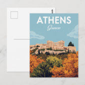 Athen Griechenland Akropolis Postkarte (Vorne/Hinten)