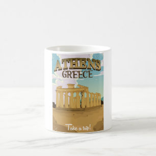Athen Griechenland Akropolis Vintage-Reiseposter Kaffeetasse