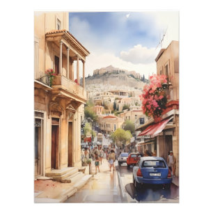 Athen Griechenland Aquarellkunst Fotodruck