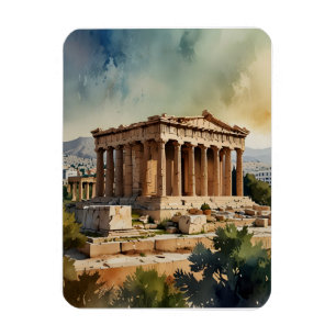 Athen Griechenland Aquarellkunst Magnet