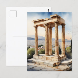 Athen Griechenland Aquarellkunst Postkarte