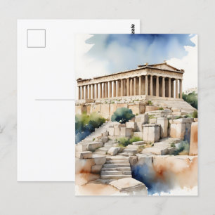 Athen Griechenland Aquarellkunst Postkarte