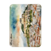 Athen Griechenland Aquarellmalerei Panoramasicht Magnet (Vertikal)