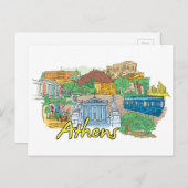 Athen, Griechenland Berühmte Stadt Postkarte (Vorne/Hinten)