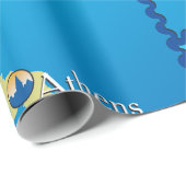 Athen Griechenland Briefmarke Griechenland Flagge  Geschenkpapier (Rolleneckpunkt)