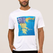 Athen Griechenland Briefmarke Griechenland Flagge T-Shirt (Vorderseite)