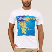 Athen Griechenland Briefmarke Griechenland Flagge T-Shirt (Vorderseite)