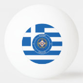 Athen, Griechenland - Emblem und Flagge Tischtennisball (Vorderseite)