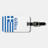 Athen, Griechenland Gepäckanhänger mit Ledergurt (Vorderseite horizontal)