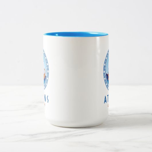 Athen, Griechenland, griechisches Schiffsdesign Zweifarbige Tasse (Mittel)