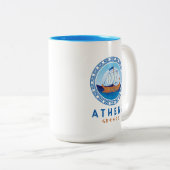 Athen, Griechenland, griechisches Schiffsdesign Zweifarbige Tasse (VorderseiteRechts)