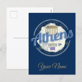 Athen Griechenland Hauptstadt Vintag City Souvenir Feiertagspostkarte
