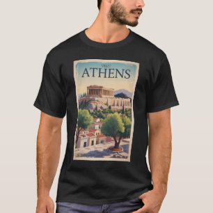 Athen Griechenland Illustration Travel Art Vintag T-Shirt