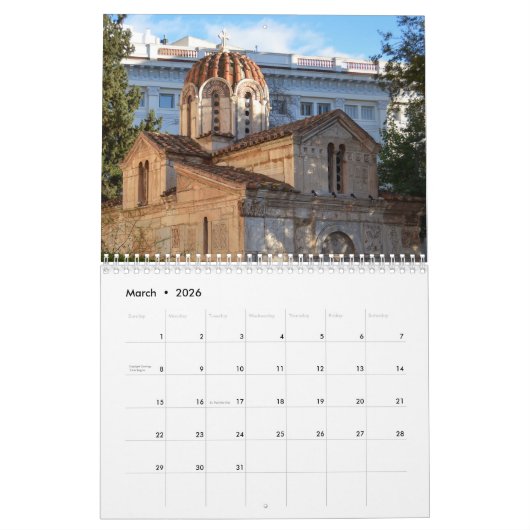 Athen Griechenland - Kalender 2026 (Mär 2026)