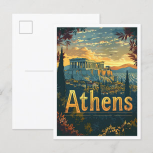 Athen Griechenland Klassische Kunst Retro Vintage  Postkarte