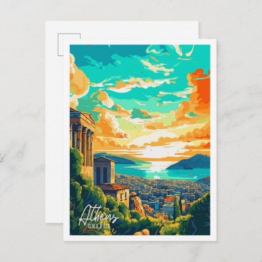 Athen Griechenland Kunstzeitalter Postkarte (Vorne/Hinten)