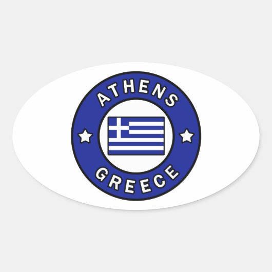 Athen Griechenland Ovaler Aufkleber (Vorderseite)