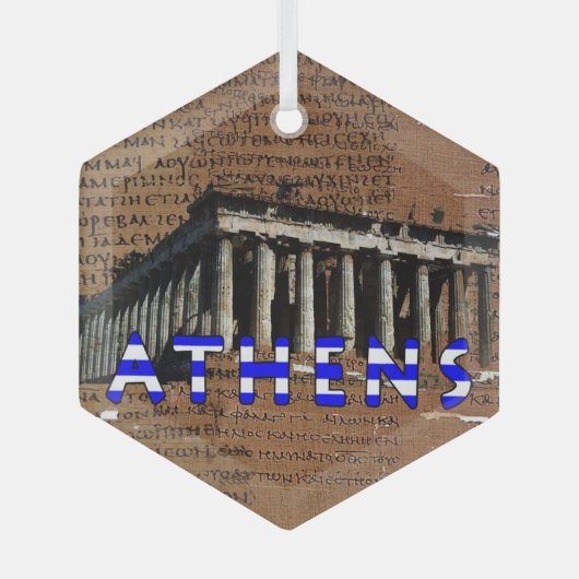Athen Griechenland Parthenon Akropolis Ornament Aus Glas (Vorderseite)