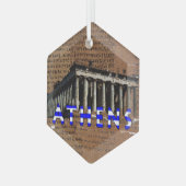 Athen Griechenland Parthenon Akropolis Ornament Aus Glas (Vorderseite Links)