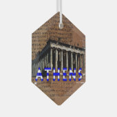 Athen Griechenland Parthenon Akropolis Ornament Aus Glas (Vorderseite Rechts)