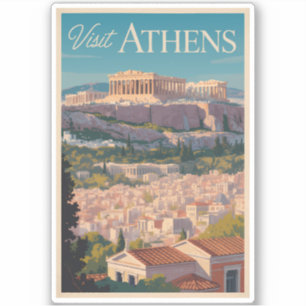 Athen Griechenland Parthenon Reisen Kunst Vintag Aufkleber