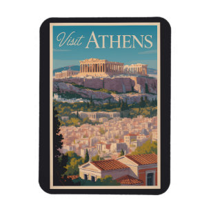 Athen Griechenland Parthenon Reisen Kunst Vintag Magnet