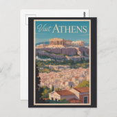 Athen Griechenland Parthenon Reisen Kunst Vintag Postkarte (Vorne/Hinten)