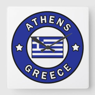 Athen Griechenland Quadratische Wanduhr