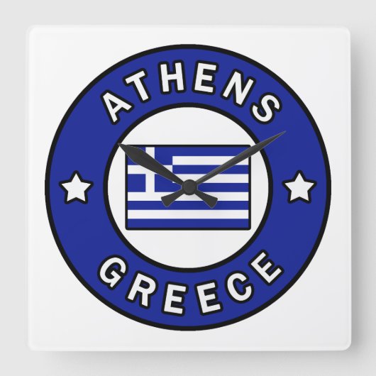 Athen Griechenland Quadratische Wanduhr (Vorderseite)