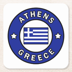 Athen Griechenland Rechteckiger Pappuntersetzer
