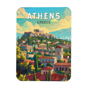 Athen Griechenland Reise Kunst Vintage Magnet
