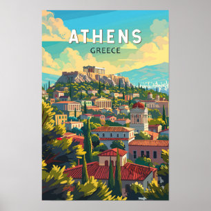 Athen Griechenland Reise Kunst Vintage Poster
