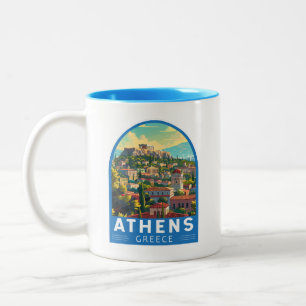 Athen Griechenland Reise Kunst Vintage Zweifarbige Tasse
