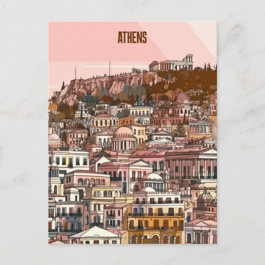 Athen Griechenland Reise Postkarte (Vorderseite)