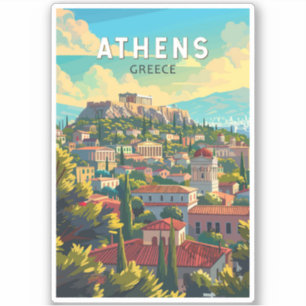 Athen Griechenland Reisen Kunst Vintag Aufkleber