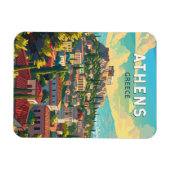 Athen Griechenland Reisen Kunst Vintag Magnet (Horizontal)