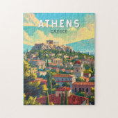 Athen Griechenland Reisen Kunst Vintag Puzzle (Vertikal)