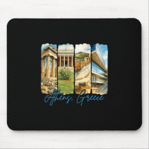 Athen Griechenland Reisende Reise Pinselstrich Sou Mousepad