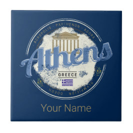 Athen Griechenland Retro Akropolis Vintag Souvenir Fliese