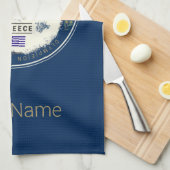 Athen Griechenland Retro Akropolis Vintag Souvenir Geschirrtuch (Viertel Falte)