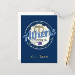 Athen Griechenland Retro Akropolis Vintage Souveni Feiertagspostkarte