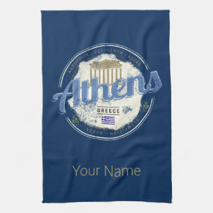 Athen Griechenland Retro Akropolis Vintage Souveni Geschirrtuch