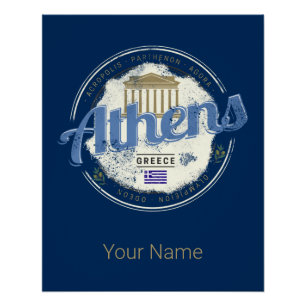 Athen Griechenland Retro Akropolis Vintage Souveni Poster