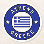 Athen Griechenland Runder Pappuntersetzer (Vorderseite)