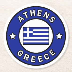 Athen Griechenland Runder Pappuntersetzer